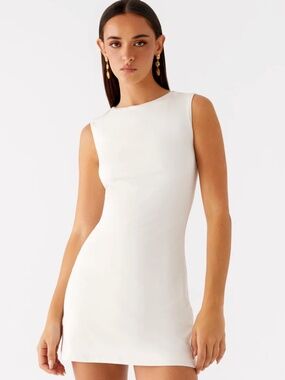 Peppermayo Shai Pearl Mini Dress Ivory Beaded Back Bridal Party NWT US 6